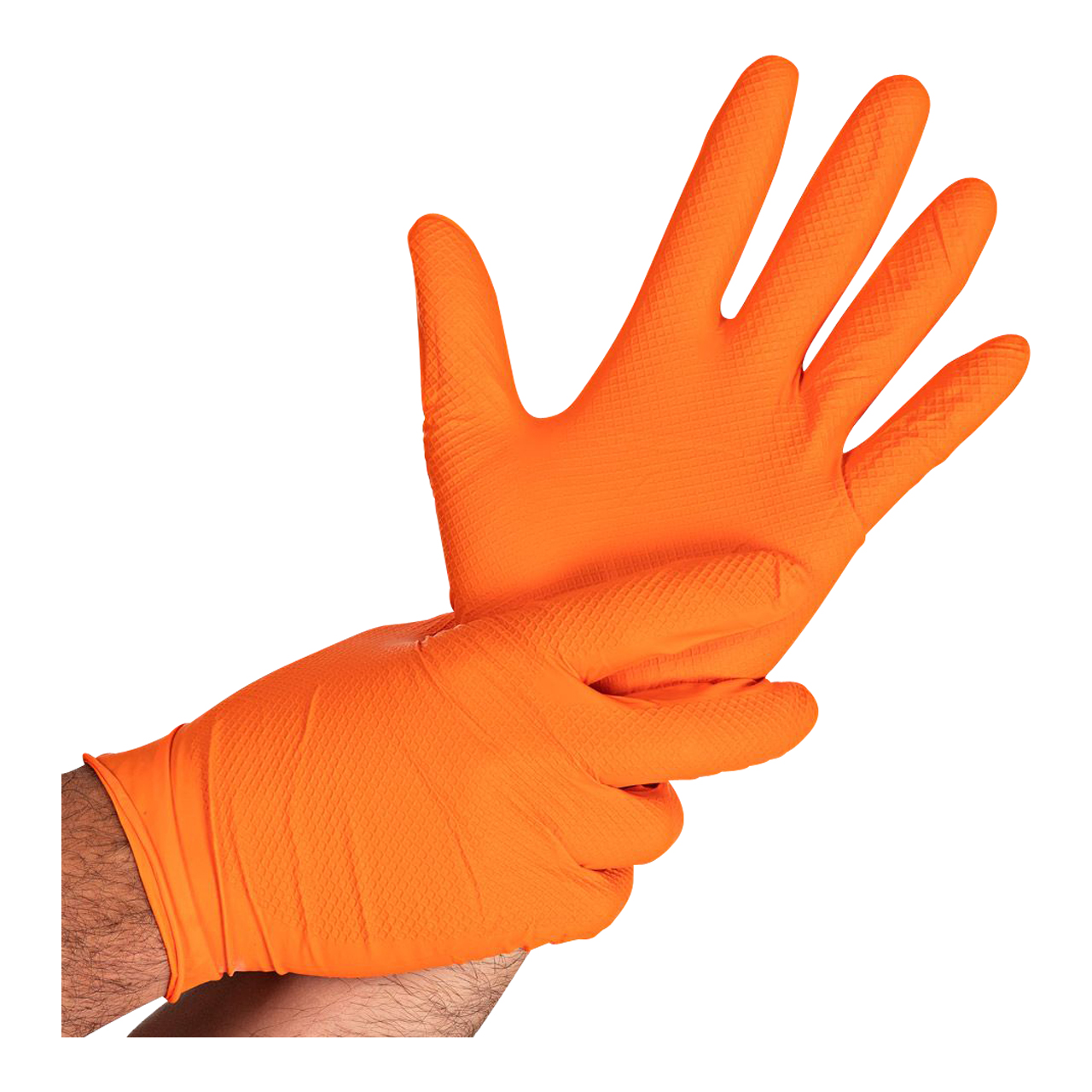 Nitril-Handschuhe Power Grip Orange L