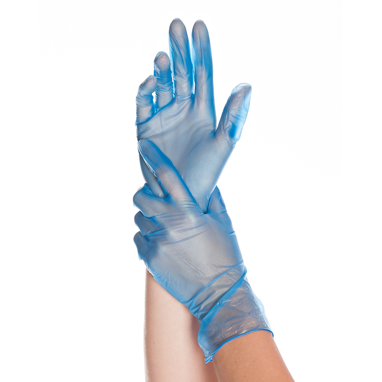 Vinyl-Handschuhe Ideal blau L